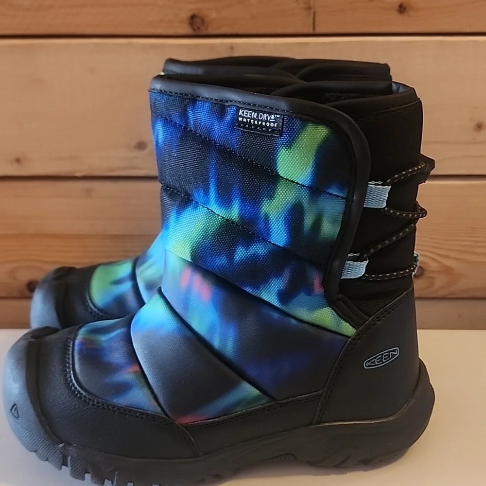 Kids KEEN Puffrider Waterproof Winter Boots Snow 12 Northern Lights